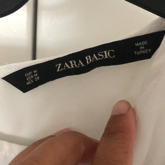 Zara basic Black White Side Button Top Sz M - Picture 4 of 7